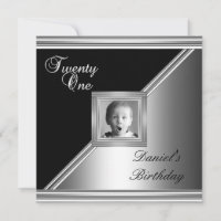 Elegant 21st 21 Birthday Party Black Silver Deco 4