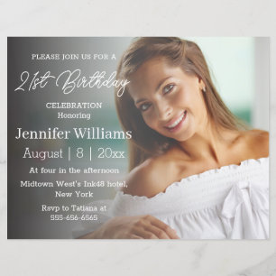 elegant 21st birthday faded photo party invitation