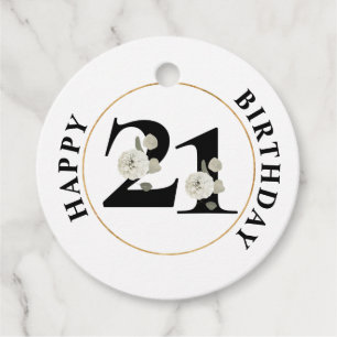 Elegant 21st Birthday Favour Tags