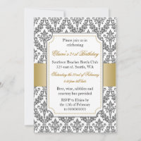 Elegant 21st Birthday party Invitation