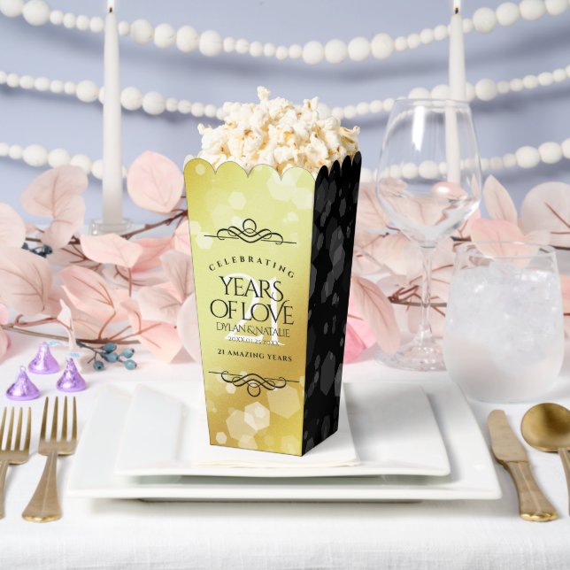 Elegant 21st Brass Wedding Anniversary Celebration Favour Box (Wedding)