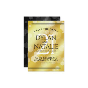 Elegant 21st Brass Wedding Anniversary Celebration Save The Date