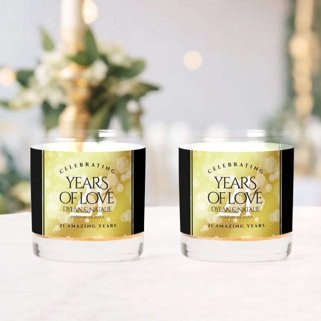 Elegant 21st Brass Wedding Anniversary Celebration Whiskey Glass (Insitu (Wedding))