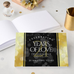 Elegant 21st Brass Wedding Anniversary Guest Book