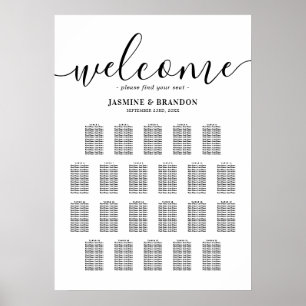 Elegant 22 Table Wedding Seating Chart
