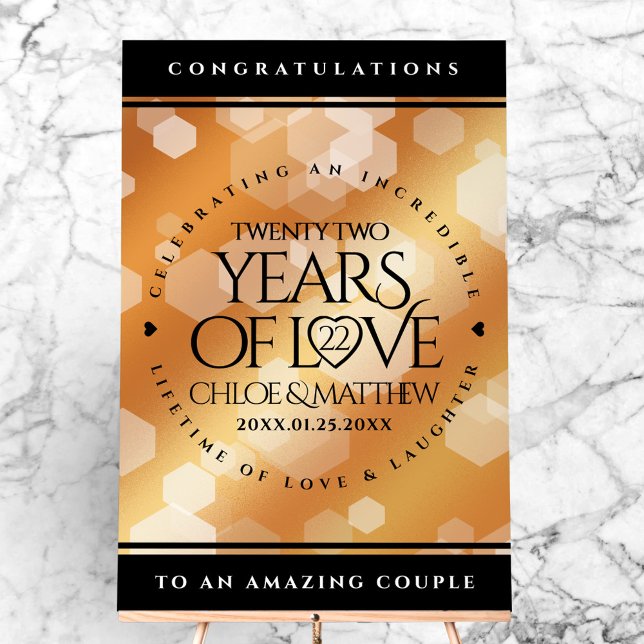 Elegant 22nd Copper Wedding Anniversary Acrylic Sign (Elegant 22nd Copper Wedding Anniversary Acrylic Sign Cover Photo)