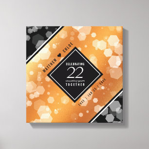 Elegant 22nd Copper Wedding Anniversary Canvas Print