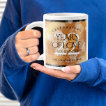 Elegant 22nd Copper Wedding Anniversary Large Coffee Mug<br><div class="desc">Celebrate the 22nd copper wedding anniversary with a couple of these stylish giant coffee mugs! Elegant lettering with hexagonal confetti on a copper foil background add a memorable touch for this special occasion and extraordinary milestone. Personalise with the couple's names, dates of marriage and/or congratulatory messages. Reverse shows identical design....</div>