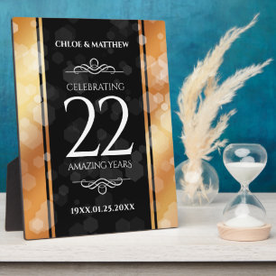 Elegant 22nd Copper Wedding Anniversary Plaque