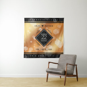 Elegant 22nd Copper Wedding Anniversary Tapestry