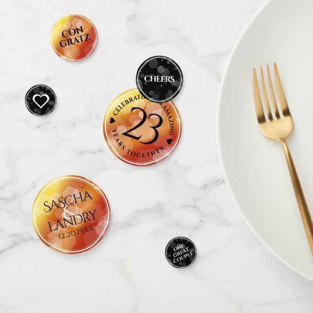 Elegant 23rd Imperial Topaz Wedding Anniversary Confetti (Group)