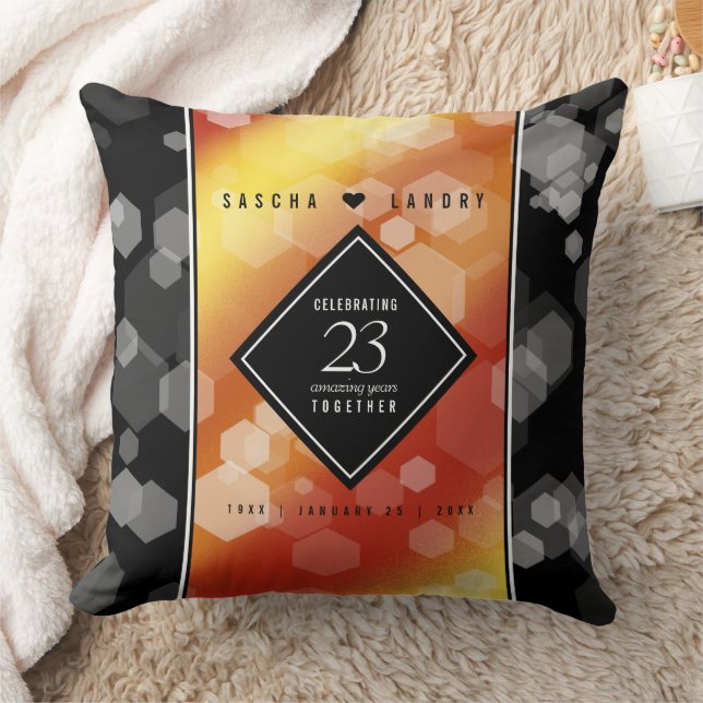 Elegant 23rd Imperial Topaz Wedding Anniversary Cushion (Blanket)