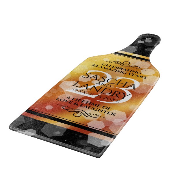 Elegant 23rd Imperial Topaz Wedding Anniversary Cutting Board (Corner)