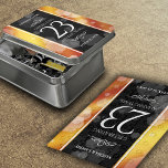 Elegant 23rd Imperial Topaz Wedding Anniversary Jigsaw Puzzle<br><div class="desc">Make the 23rd imperial topaz wedding anniversary a memorable event with this commemorative acrylic puzzle! Elegant white lettering with hexagonal confetti styled on black and deep red-yellow-orange moire backgrounds add a memorable touch for this special occasion and extraordinary milestone. Personalise with the couple's names and dates of marriage. Design ©...</div>