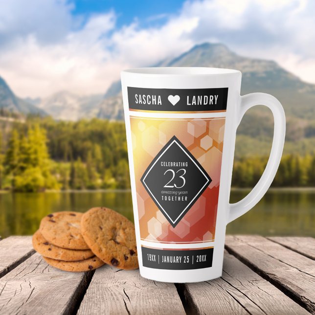 Elegant 23rd Imperial Topaz Wedding Anniversary Latte Mug (Creator Uploaded)