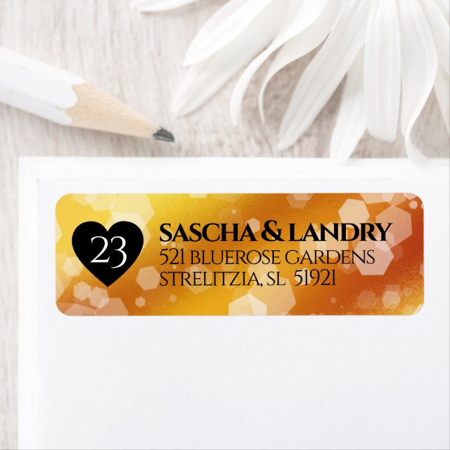 Elegant 23rd Imperial Topaz Wedding Anniversary Return Address Label (Insitu)