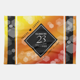Elegant 23rd Imperial Topaz Wedding Anniversary Tea Towel
