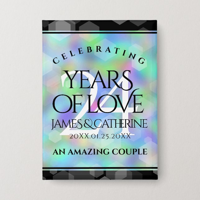 Elegant 24th Opal Wedding Anniversary Celebration (Front)