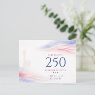 Elegant 250th American Independence Day 4th July Holiday Postcard