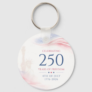 Elegant 250th American Independence Day 4th July Key Ring