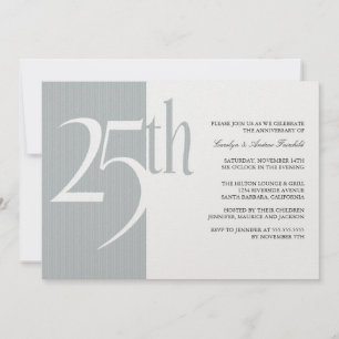 Elegant 25th Anniversary Party Invitations