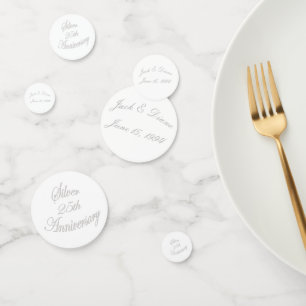 Elegant 25th Silver Anniversary Personalised Confetti