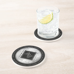 Elegant 25th Silver Wedding Anniversary Coaster