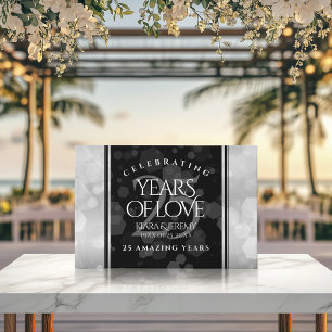 Elegant 25th Silver Wedding Anniversary Guest Book