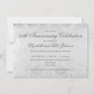 Elegant 25th Silver Wedding Anniversary Invitation