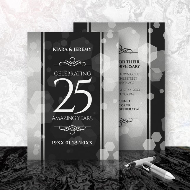 Elegant 25th Silver Wedding Anniversary Invitation (Creator Uploaded)