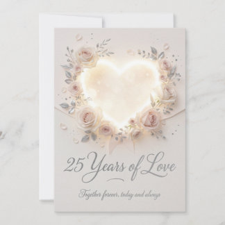 Elegant 25th Wedding Anniversary Card