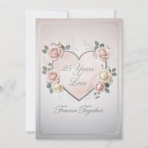 Elegant 25th Wedding Anniversary Card - romantic