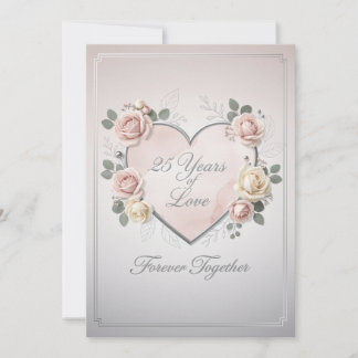 Elegant 25th Wedding Anniversary Card - romantic 