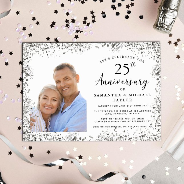 Elegant 25th Wedding Anniversary Invitation (Creator Uploaded)