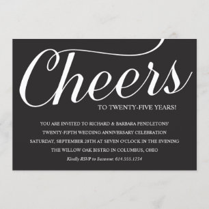Elegant 25th Wedding Anniversary Party Invitation