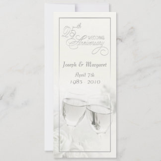 Elegant 25th Wedding Anniversary Party Invitations