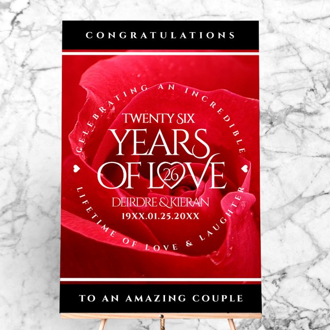 Elegant 26th Rose Wedding Anniversary Celebration Acrylic Sign (Elegant 26th Rose Wedding Anniversary Acrylic Sign Cover Photo)