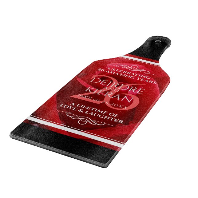 Elegant 26th Rose Wedding Anniversary Celebration Cutting Board (Corner)