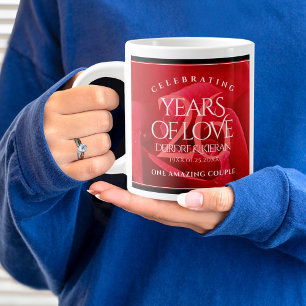 Elegant 26th Rose Wedding Anniversary Celebration Large Coffee Mug