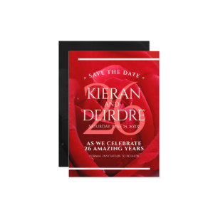 Elegant 26th Rose Wedding Anniversary Celebration Save The Date