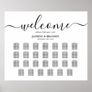 Elegant 27 Table Wedding Seating Chart