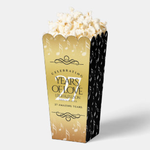 Elegant 27th Music Wedding Anniversary Celebration Favour Box