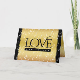 Elegant 27th Music Wedding Anniversary Celebration Thank You Card