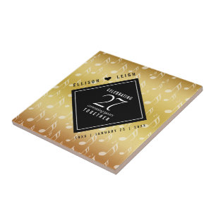 Elegant 27th Music Wedding Anniversary Ceramic Tile