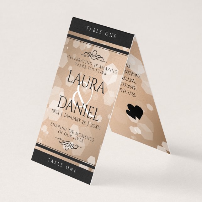 Elegant 28th Linen Wedding Anniversary Celebration (Front)