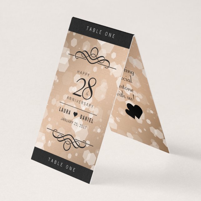 Elegant 28th Linen Wedding Anniversary Celebration (Front)