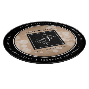 Elegant 28th Linen Wedding Anniversary Celebration Cutting Board