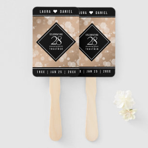 Elegant 28th Linen Wedding Anniversary Celebration Hand Fan