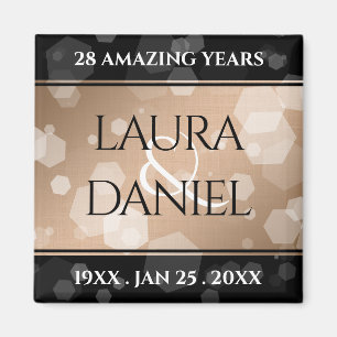 Elegant 28th Linen Wedding Anniversary Celebration Magnet
