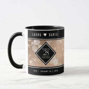 Elegant 28th Linen Wedding Anniversary Celebration Mug